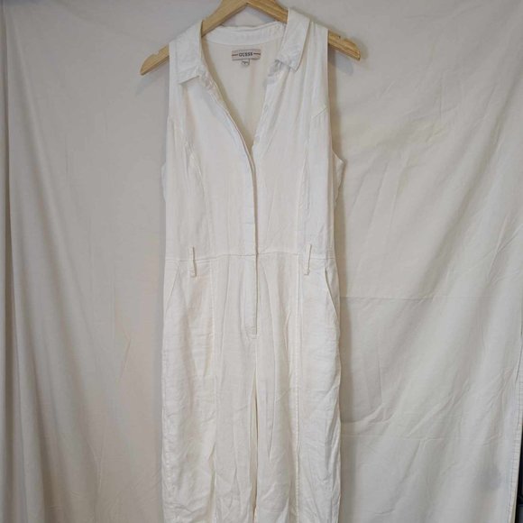 {Guess} Ilaria Cropped Wide-Leg Linen Jumpsuit - Picture 5 of 11